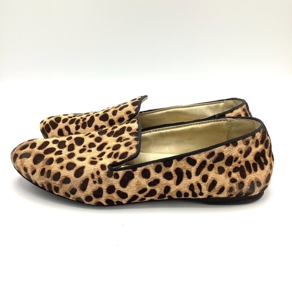 Birdies Starling Smoking Slipper in Cheetah Print Calf Hair Quilted Flats Size 7 - Picture 12 of 16